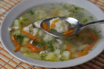 рецепт приготування супу з галушками